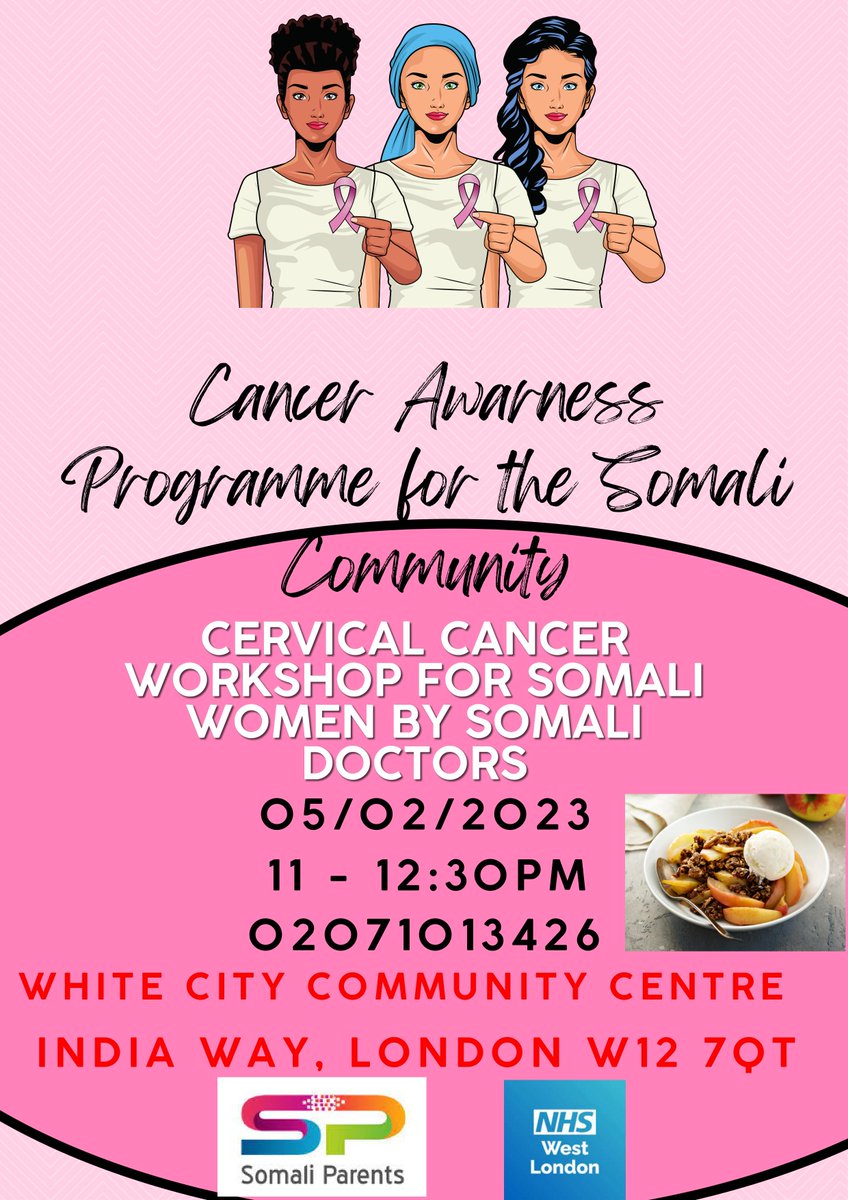 Cervical cancer workshop for Somali women by Somali doctors. White City Community Centre 5th February @westlondonnhs