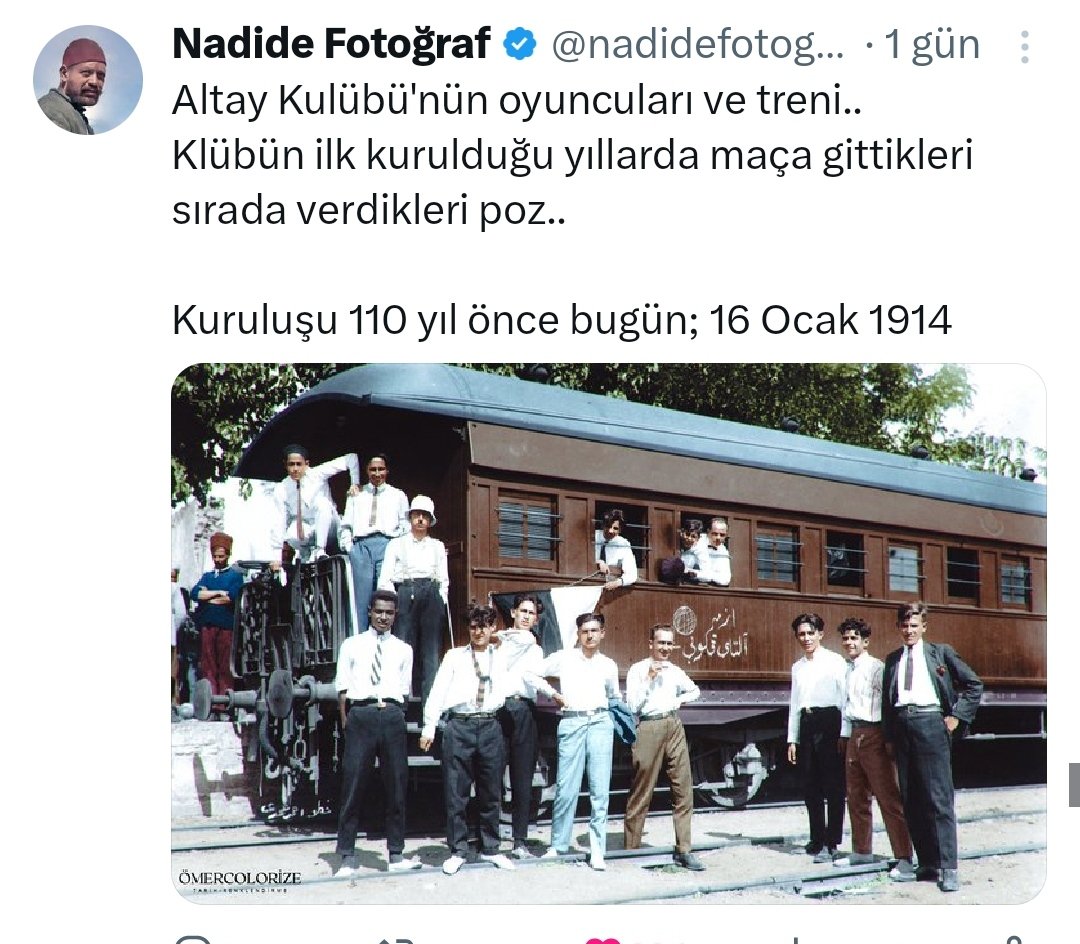 Selam olsun o trenin yolcularına,zora düştüğünde acıyı onuruyla sırtlayıp taşıyanlara..
#büyükaltay110yaşında