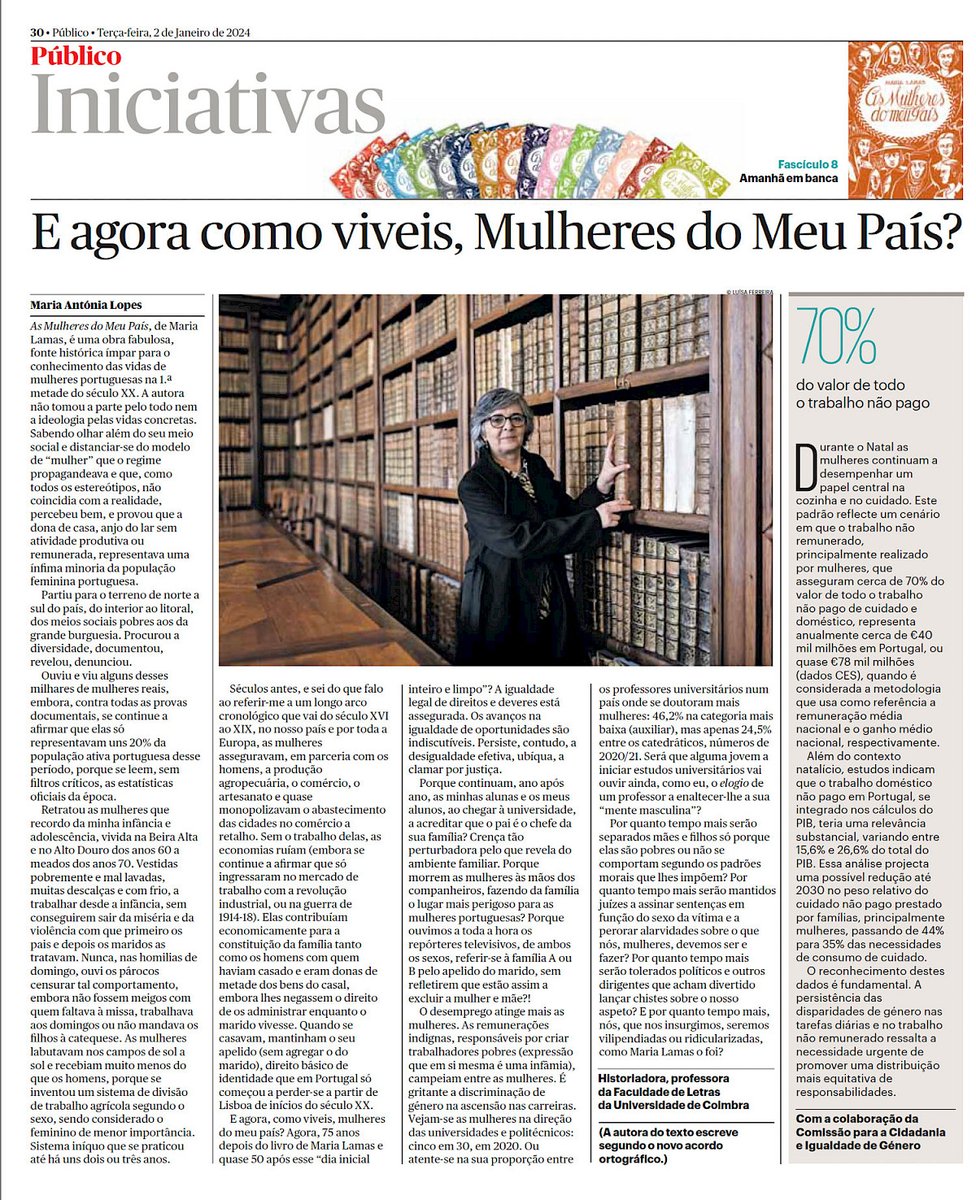 Maria Antónia Lopes, professora associada com agregação na secção de História na FLUC, é uma das 15 mulheres convidadas a escrever um texto para acompanhar cada um dos fascículos mensais fac-similados de As Mulheres do meu País, de Maria Lamas, publicados pelo jornal Público.