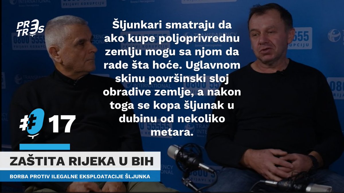 tibihorg's tweet photo. 🌊Koje su posljedice ilegalne i nekontrolisane eksploatacije šljnuka u rijekama i sa kojim izazovima se susreću aktivisti koji se bore da se to spriječi?

🎙️Više u novoj epizodi @PretresPodcast nastao u saradnji sa @portal_CAPITAL uz podršku @SwedenBiH

https://t.co/qT2AQoCZuk https://t.co/vmU84ZD7a2
