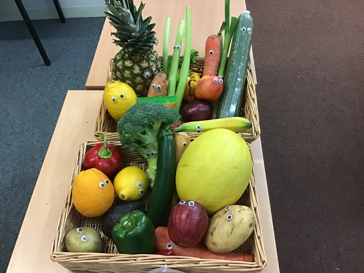 Evil Pea has trapped the veggies!  We had to write a list to save them.