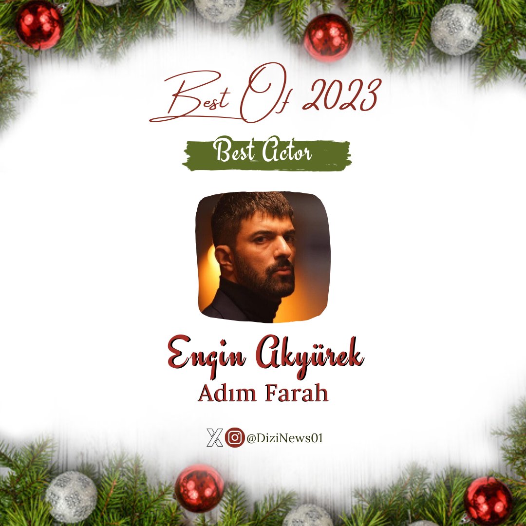 DiZiNews01's tweet photo. Based on your X and Instagram VOTES,  #EnginAkyürek is the best Actor in 2023 for his role in #AdımFarah! 😍 https://t.co/IcpuDSzrWm