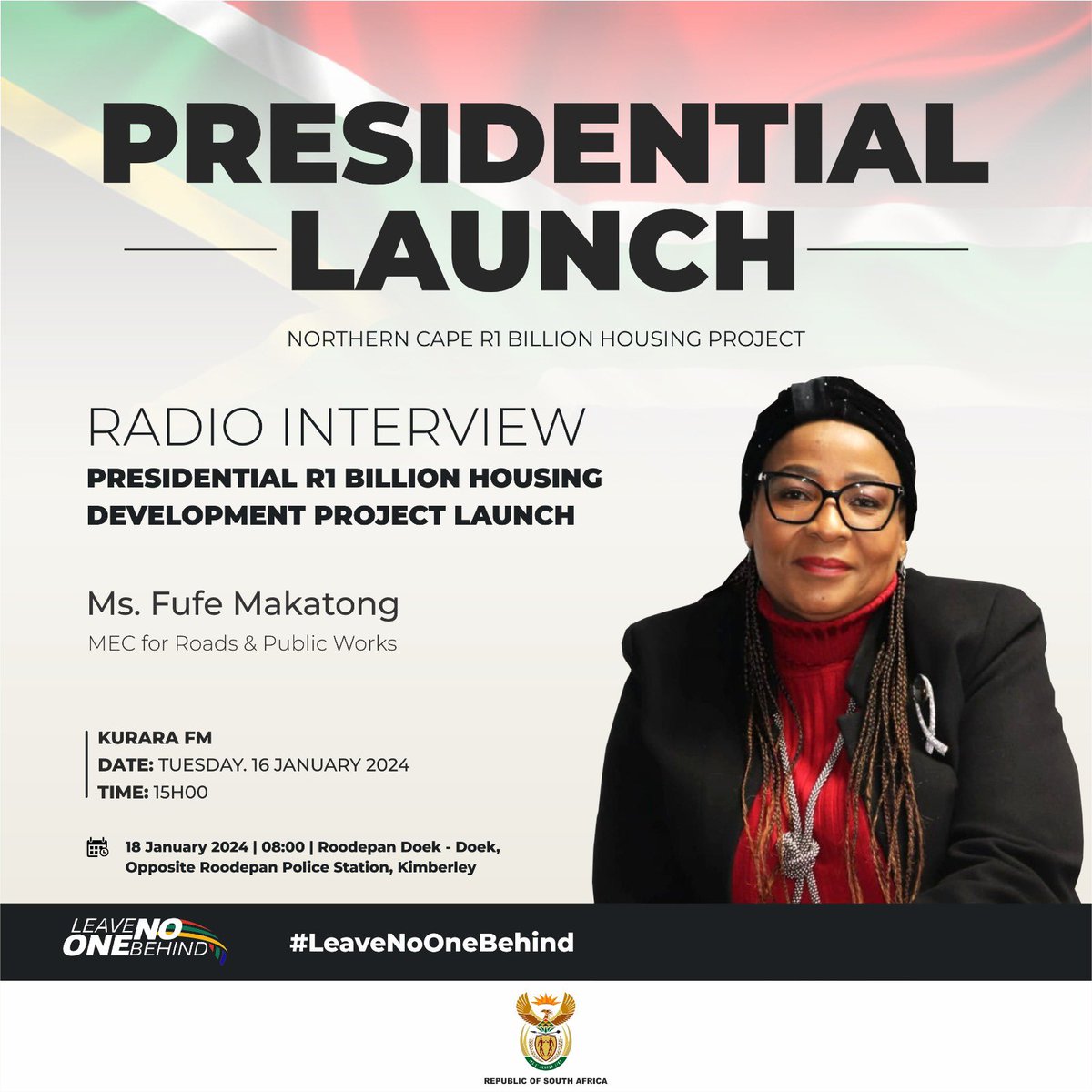 nc_coghsta's tweet photo. 🏡 2 Days left before the launch of the single biggest housing project in the Province, Members of the Executive Council will be on different radio stations to share more information on the Northern Cape R1 Billion Housing Project.
#decenthousing
#modengrowingsuccessfulprovince https://t.co/l9d72vYjCy