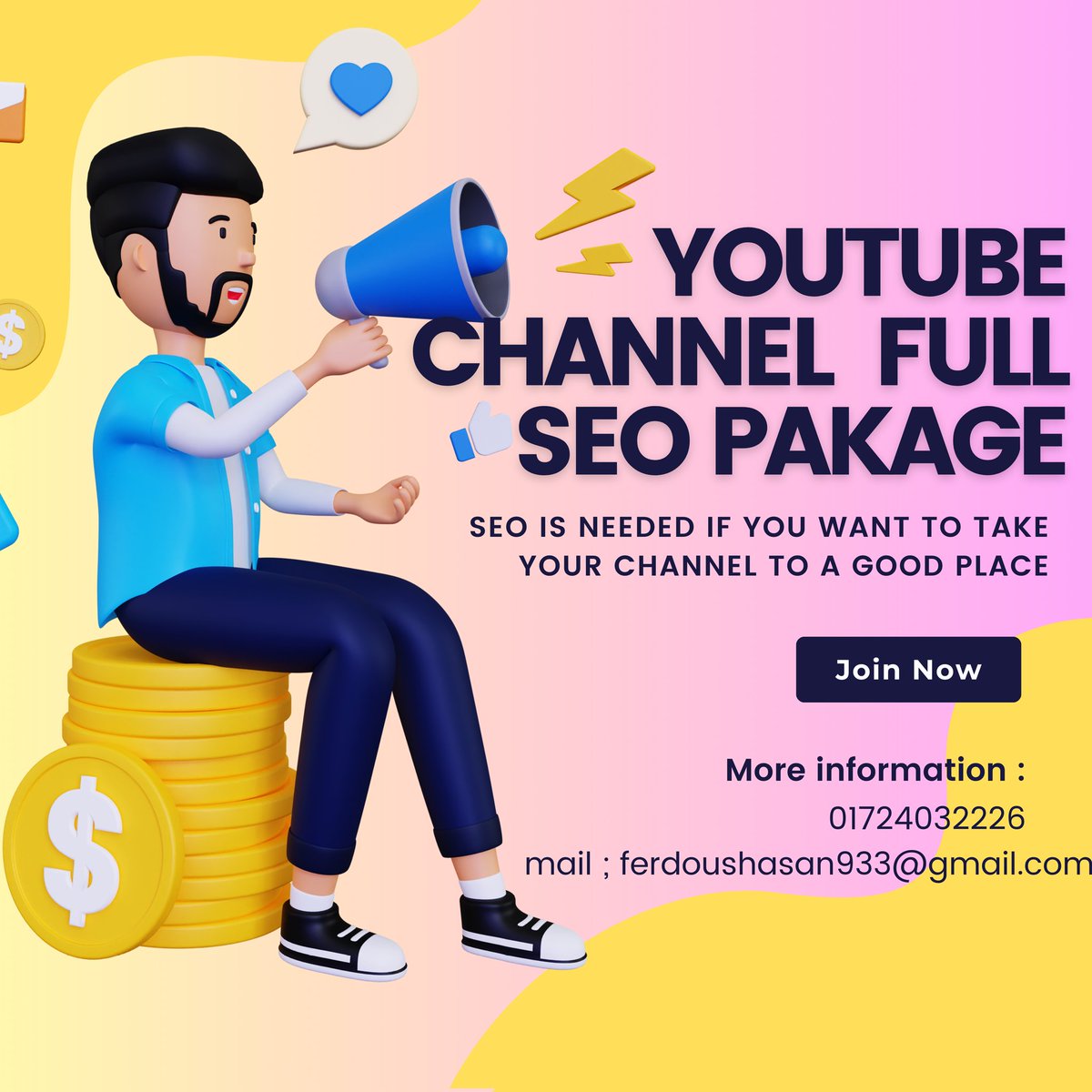 ferdousmarketer's tweet photo. Youtube Channel Seo Full Package 🔥Contact Now - 01724032226
#seoul #seo #SeokJin #seohyun #seoulfashionweek #Seolhyun #seotips #seomarketing #seoservices #seoproblems #seoulkorea #seoexpert #seoulfashion #seoulsecret #seojuhyun #seoagency #seoulfood #seoconsultant #seokmin #seos https://t.co/PSI8Dj6I12