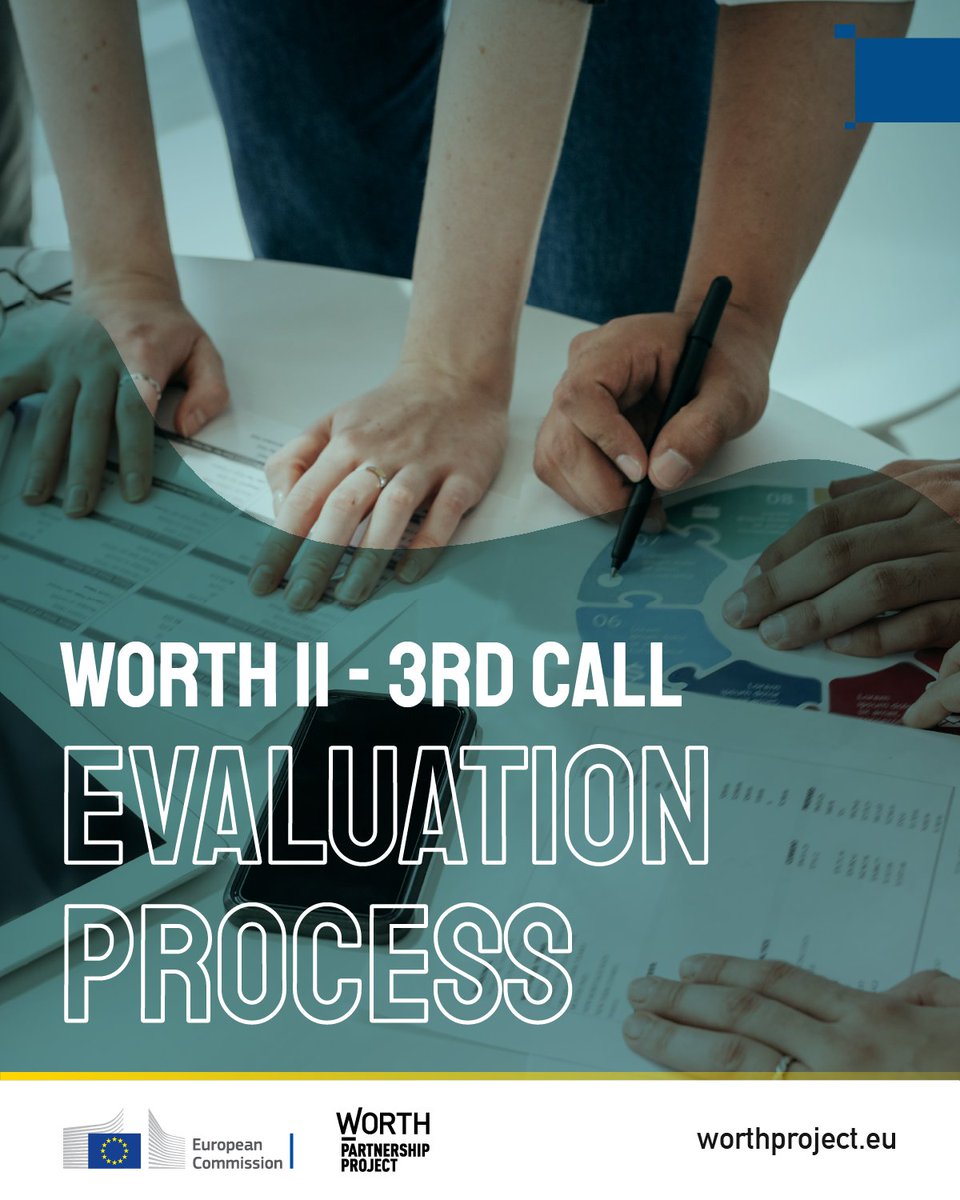 WORTHProject's tweet photo. This month is dedicated to the internal evaluation phase for the #3rdcall!  

Our selection process unfolds in two captivating phases:  
Phase 1️⃣ Pre-selection by our committee 
Phase 2️⃣ Expert Steering Board validation 

Discover more on our website 🔗 https://t.co/jBpSzlSIwT https://t.co/gxlMElbnLe