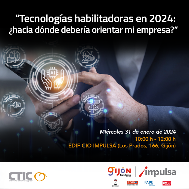 GijonImpulsa's tweet photo. #Seminario @fundacionctic «Tecnologías habilitadoras en 2024: ¿hacia dónde debería orientar mi empresa?»

Conoce las herramientas para ser una empresa competitiva en el escenario actual.

📅 31 enero, 10 a 12 h
📍 Edificio Impulsa - PCTG

Inscripciones:
🔗 https://t.co/1RD8Ko1kEh https://t.co/P8RG1DpT06