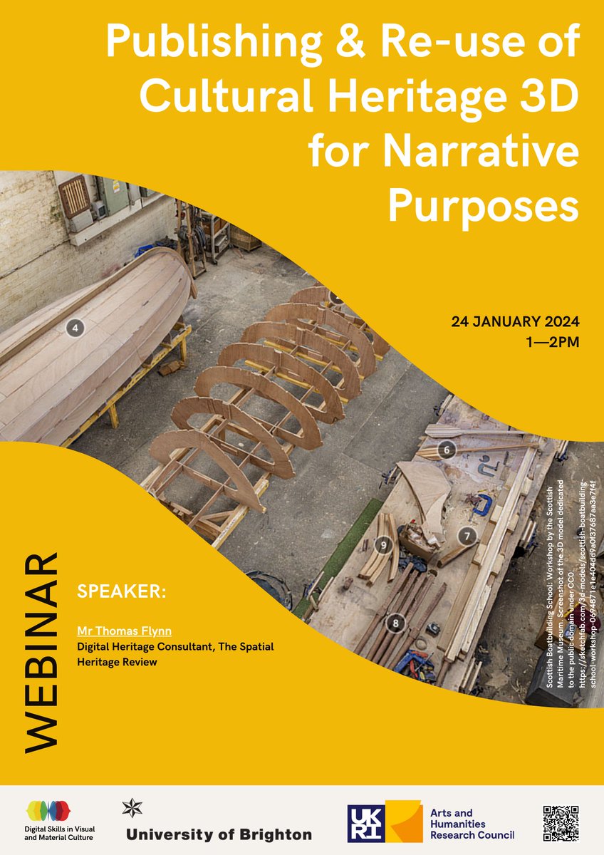 Interested in digital storytelling with the use of 3D data? Then join our webinar with @nebulousflynn on the 24th of January, 1-2pm to find out more!
 Information and registration: eventbrite.co.uk/e/webinar-publ…
 #Online3d #3dNarratives #CultureDigitalSkills #digitalstorytelling