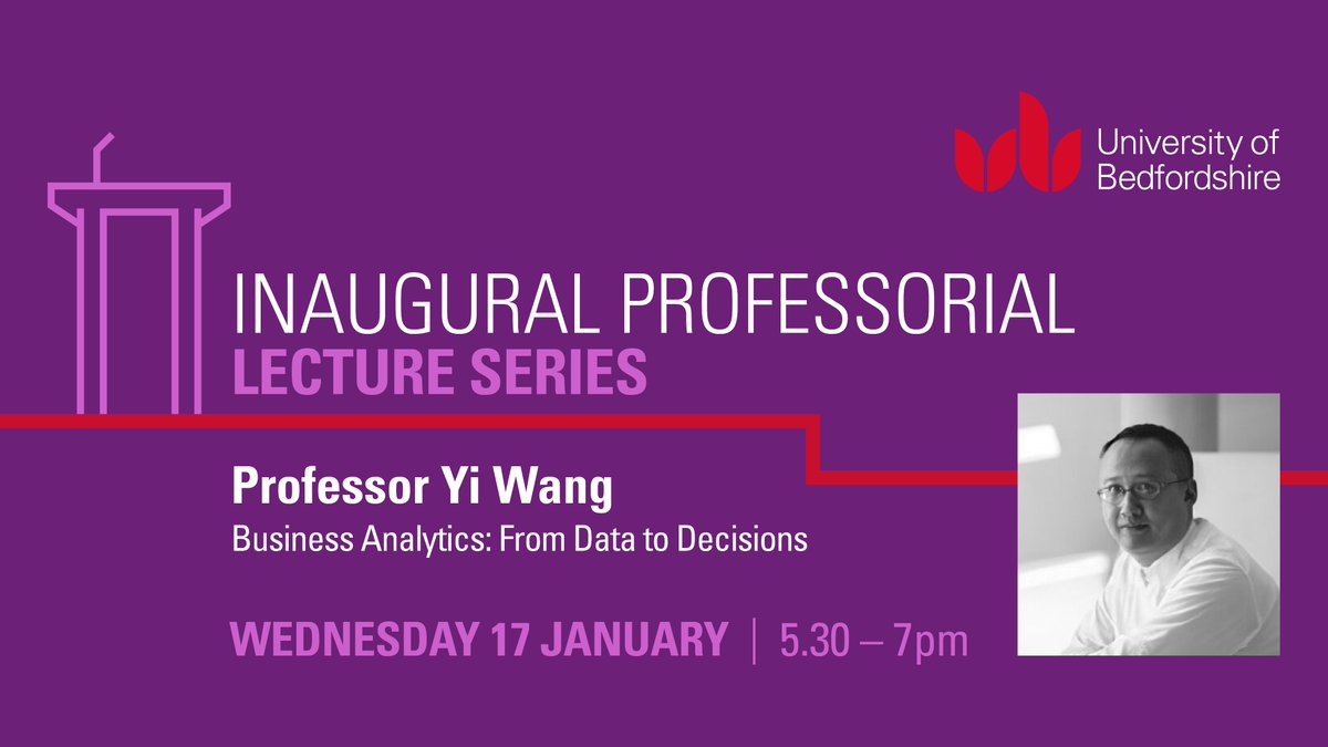 uniofbedsnews's tweet photo. π The wait is almost over! Tomorrow, the @uniofbeds is hosting the inaugural #professorial lecture of Professor Yi Wang, who will discuss #data analysis challenges within #business. Keep an eye out here throughout the evening for updates! π https://t.co/6r5V7W4740