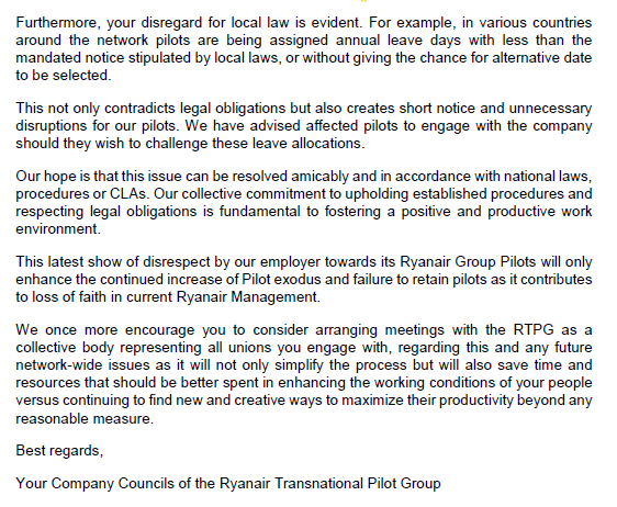 Ryanair Transnational Pilot Group tweet media