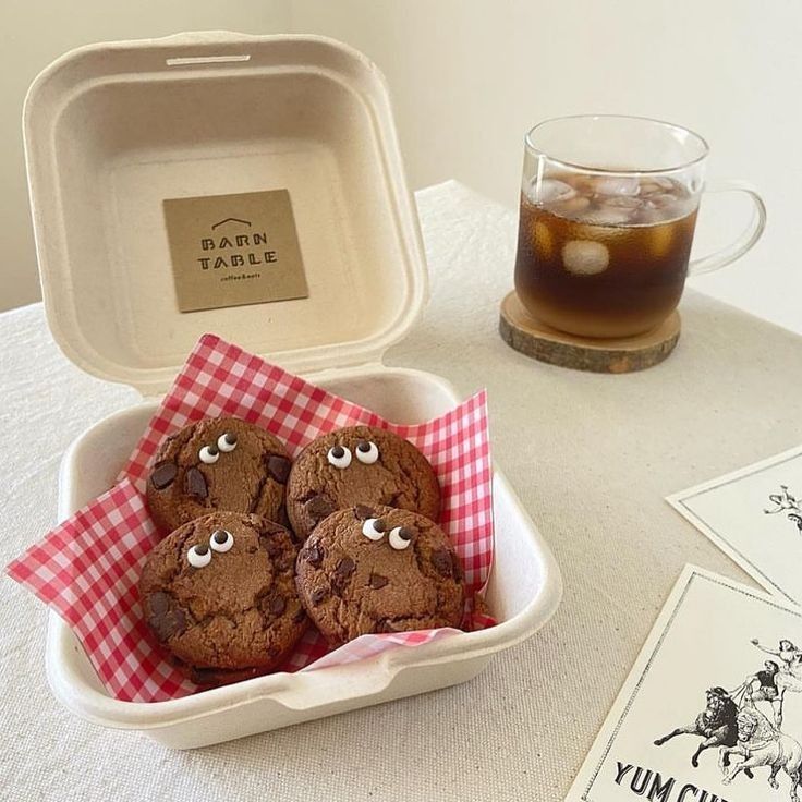 ⠀ ⠀ ⠀⠀⠀˚ ༘ ೀ⋆🍪｡˚ cookie delivery! here's your chocolate cookies along with an iced coffee, bb! i hope you'll like it!