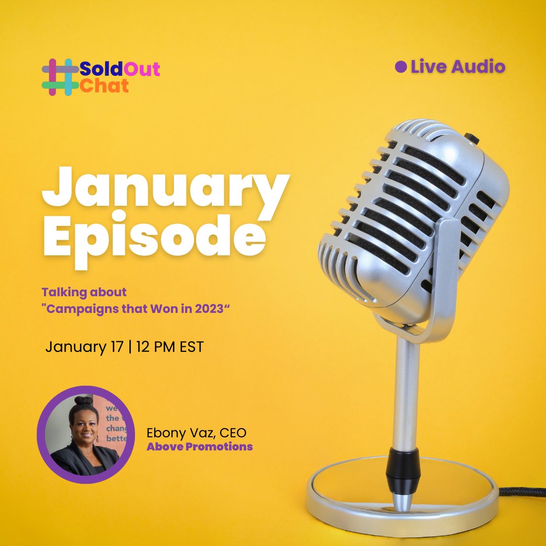 Calling all marketing enthusiasts!

Join us for #SoldOutChat on January 17, 12 PM EST, LIVE on LinkedIn.

We're diving into the strategies behind the campaigns that took the spotlight in 2023.

#CampaignSpotlight
#MarketingInsights