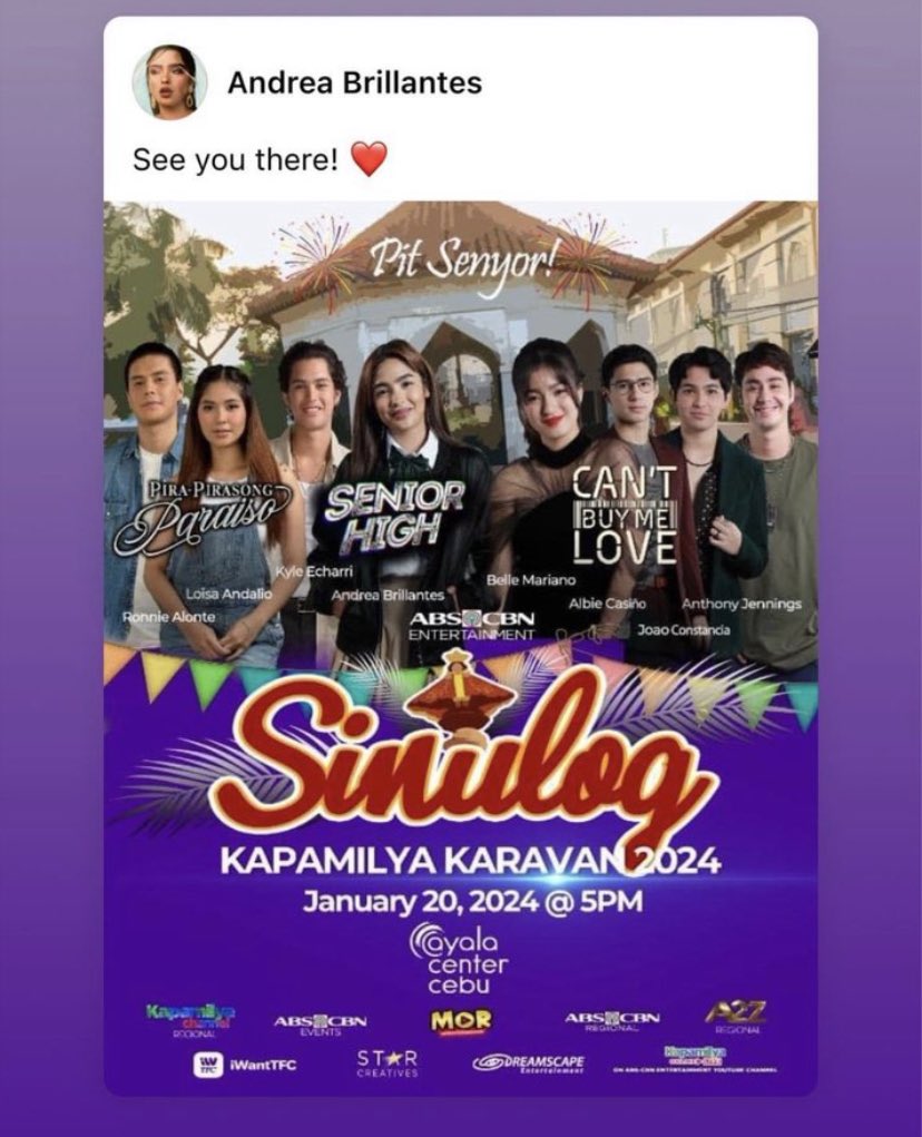 Lunaamorecruz's tweet photo. See you sa Cebu for SINULOG 2024 Kyledrea!!!! β€οΈβπ₯
#SHProtection #SeniorHigh
JUSTICE FOR LUNA https://t.co/JD3WWaJp1N