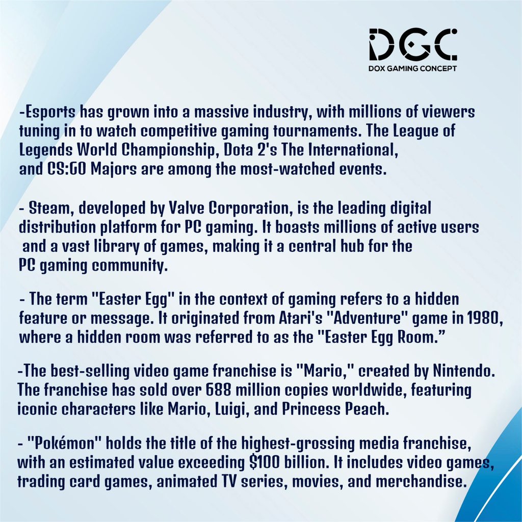 DoxGamingC's tweet photo. Here are some gaming facts you should know 😉 , Like, Tag your gaming buddy to see if he/she knows about these facts.. 

#dgc #gaming #gamingfact #facts https://t.co/jyQzsWxO65