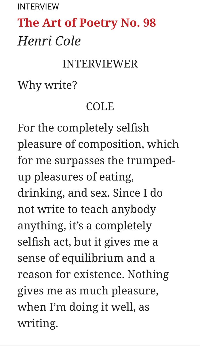 BeQuesada's tweet image. De esto hablamos ayer al arrancar el nuevo grupo narrativo @InstCervantes #Munich.

Henri Cole @parisreview 2014.
#whywrite