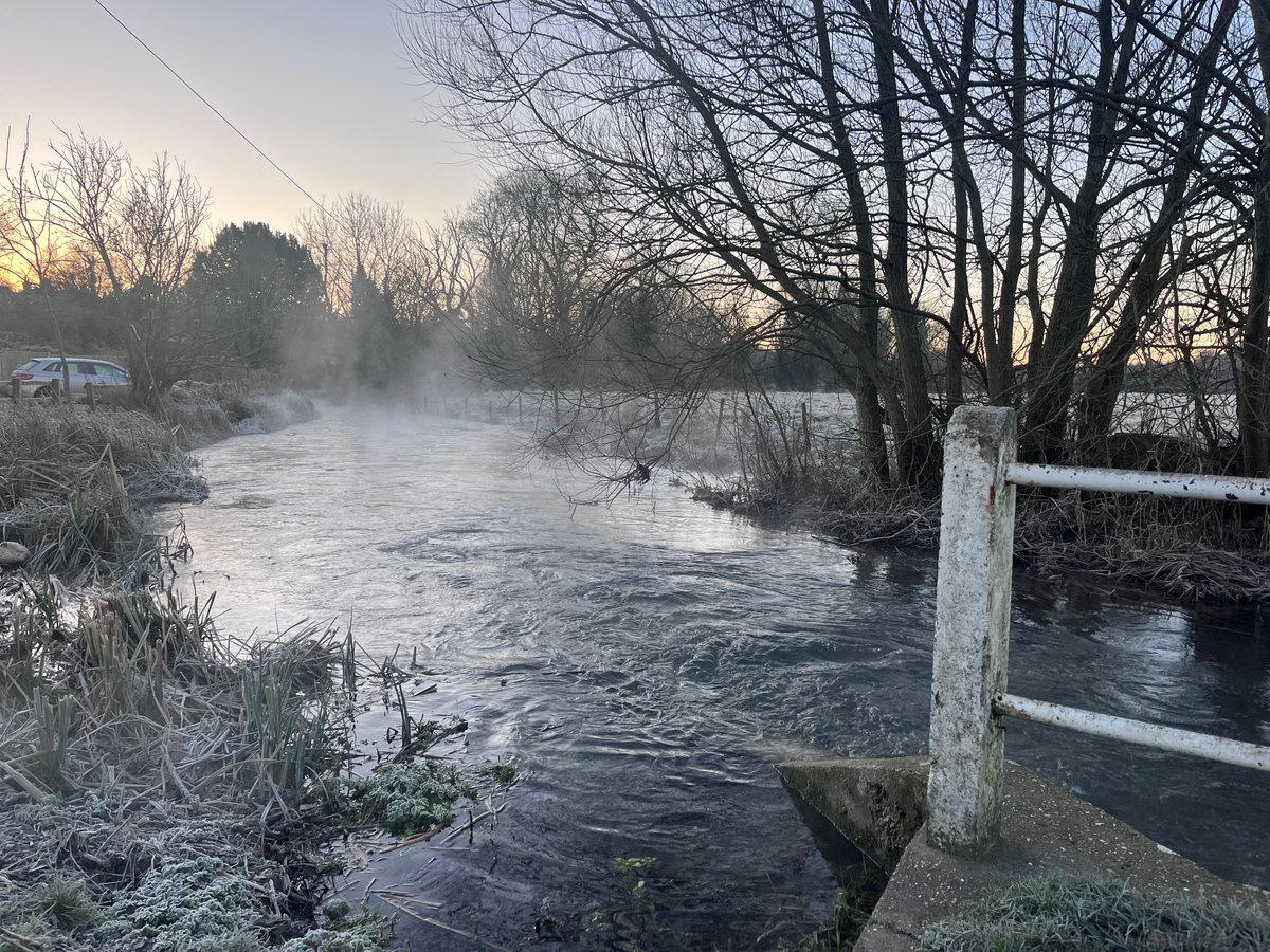 Beautiful morning on the River Meon by the Bucks Head Freehouse in Meonstoke