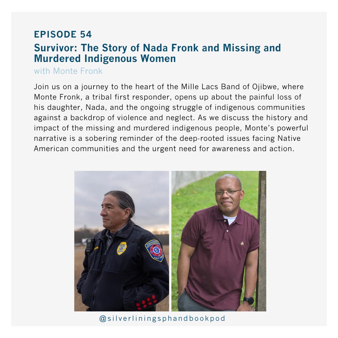 SilverLiningsHB's tweet image. Today, we journey into the heart of the Mille Lacs Band of Ojibwe in Minnesota to hear from Monte Fronk, whose daughter, Nada, is a symbol of the epidemic of missing and murdered Native women that has gone on for centuries
bit.ly/47BFvPR