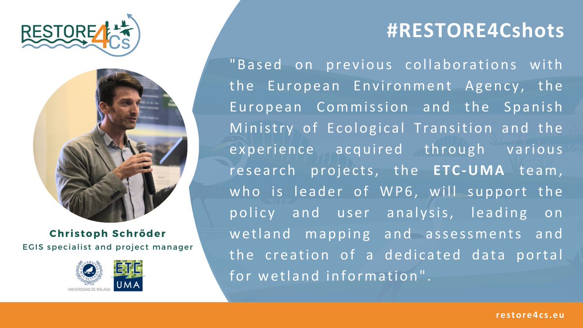 The 4️⃣th partner featured in #RESTORE4Cshots is @Schroder_C | @ETC_UMA 👉🏼 EGIS Specialist, Project Manager & WP6️⃣ Leader 🌿 ▶ lifewatching.tv/video/restore4… #R4Cs #HorizonEU #Wetlands #CoastalWetlands #RestoreWetlands #ConserveWetlands #RestoreNature #ClimateChange #Biodiversity