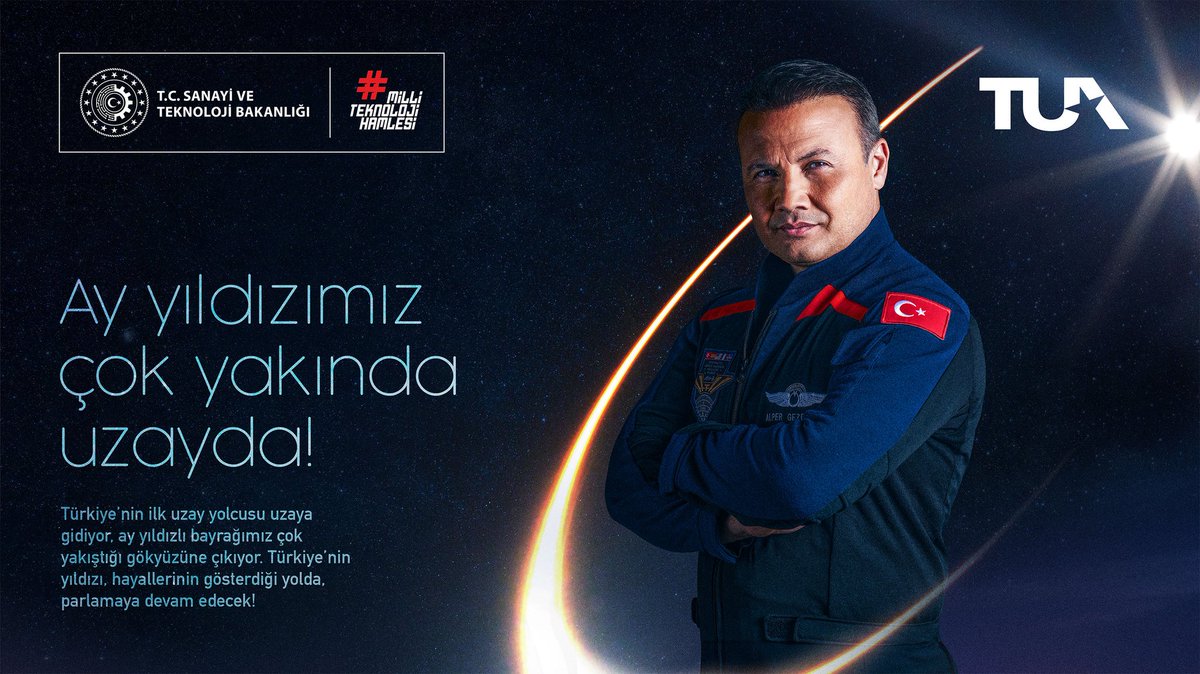 hsnldl's tweet image. Ülkemiz tarihinde yarın çok önemki bir gün olacak. Türkiye’nin ilk astronotu olan Alper Gezeravcı, teknik bir erteleme olmazsa yarın uzaya gidecek. Yerçekimsiz ortamda bilimsel deneyler gerçekleştirilecek olan bu görevde, astronotumuz 14 gün uzayda kalacak. @ProfNecdetBudak