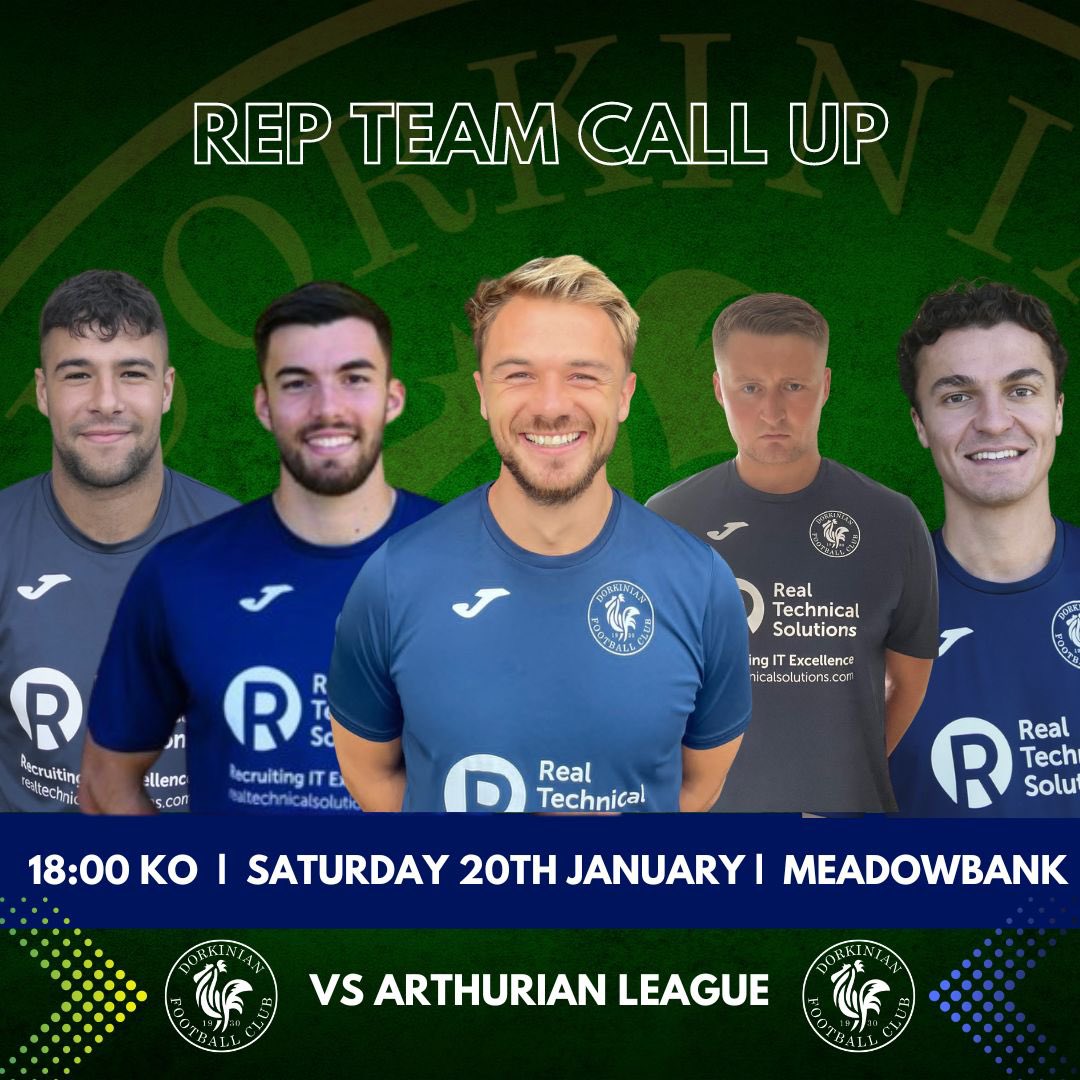 dorkiniansFC's tweet photo. Congratulations to five Dorkinians 1st XI players selected in the @AmateurFC Rep team

Their game at Meadowbank on Saturday is the R16 of the nationwide competition to represent England at UEFA Regions Cup

Especially proud to see 4 local @AshcombeSchool alumni in the team 💪🏻 https://t.co/Dj6y7dhLEq