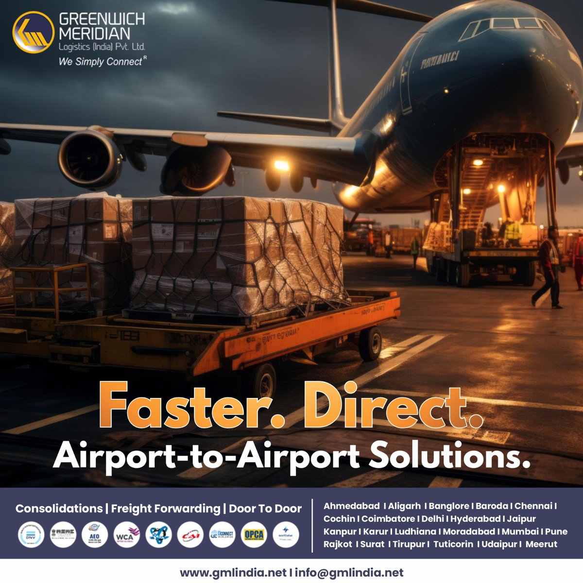 Our Airport-to-Airport logistics services ensure seamless connections, fast transits, and direct routes for your cargo. Trust us to elevate your air freight experience, connecting destinations with precision and speed.

#aircargo #aircargologistics #gmlindia