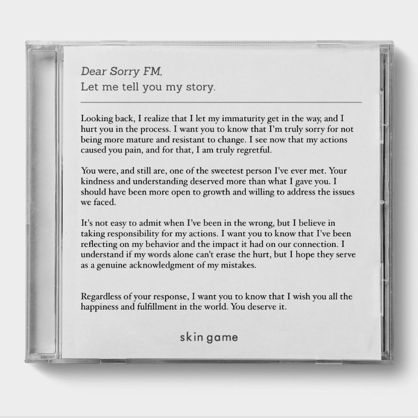 kinsekar's tweet photo. However, reflecting on the times I refused to be mature, I realize there were numerous instances that caused pain to others. I genuinely regret any hurt I've caused, and I owe anyone in my life a heartfelt apology. ❤️🩹 #SorryFM https://t.co/PQqGluP3xP