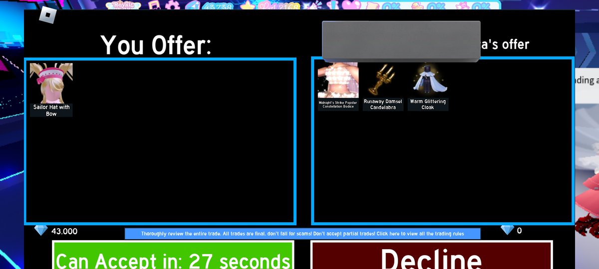 50k Rbx @LxvenderLey is trusted ! I went first with 43k rhd n sailor hat with ...