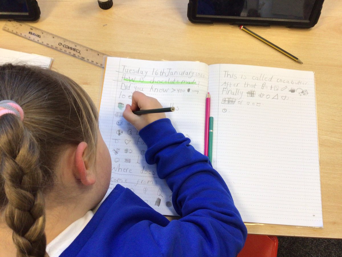 DeltaMerseyYr3's tweet photo. In Writing, we are text mapping our model text, ‘How is chocolate made?‘ 🍫 #MPAWriting @DeltaMersey https://t.co/QjAEmPb2Lz
