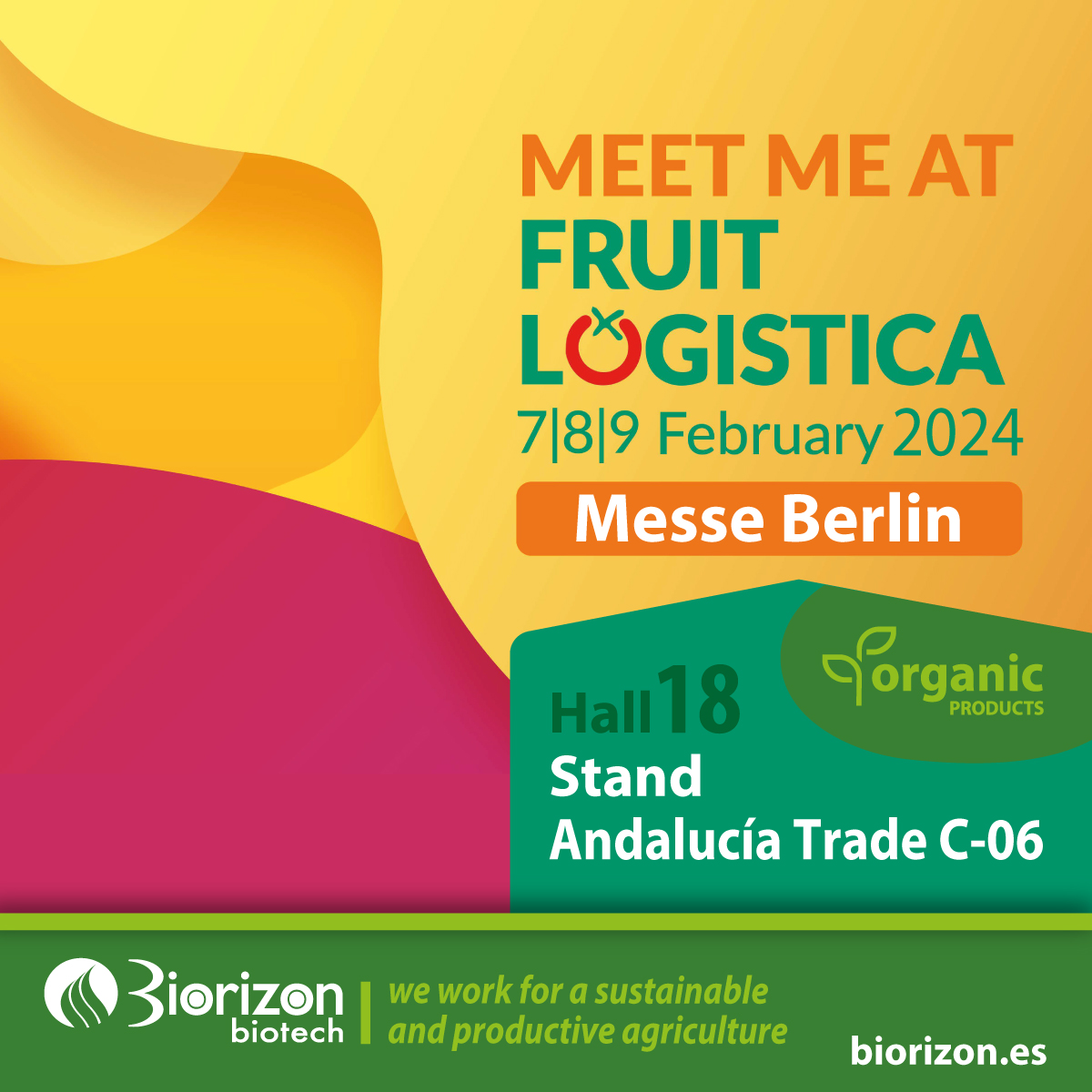 As in previous years, we are once again exhibiting at FRUIT LOGISTICA. We would like you to come to our Stand C-06 located in Hall 18 in the Andalucía TRADE area. #sustainableagriculture #circulareconomy #regenerativeagriculture #microalgae #certifiedbiostimulants #biopesticides