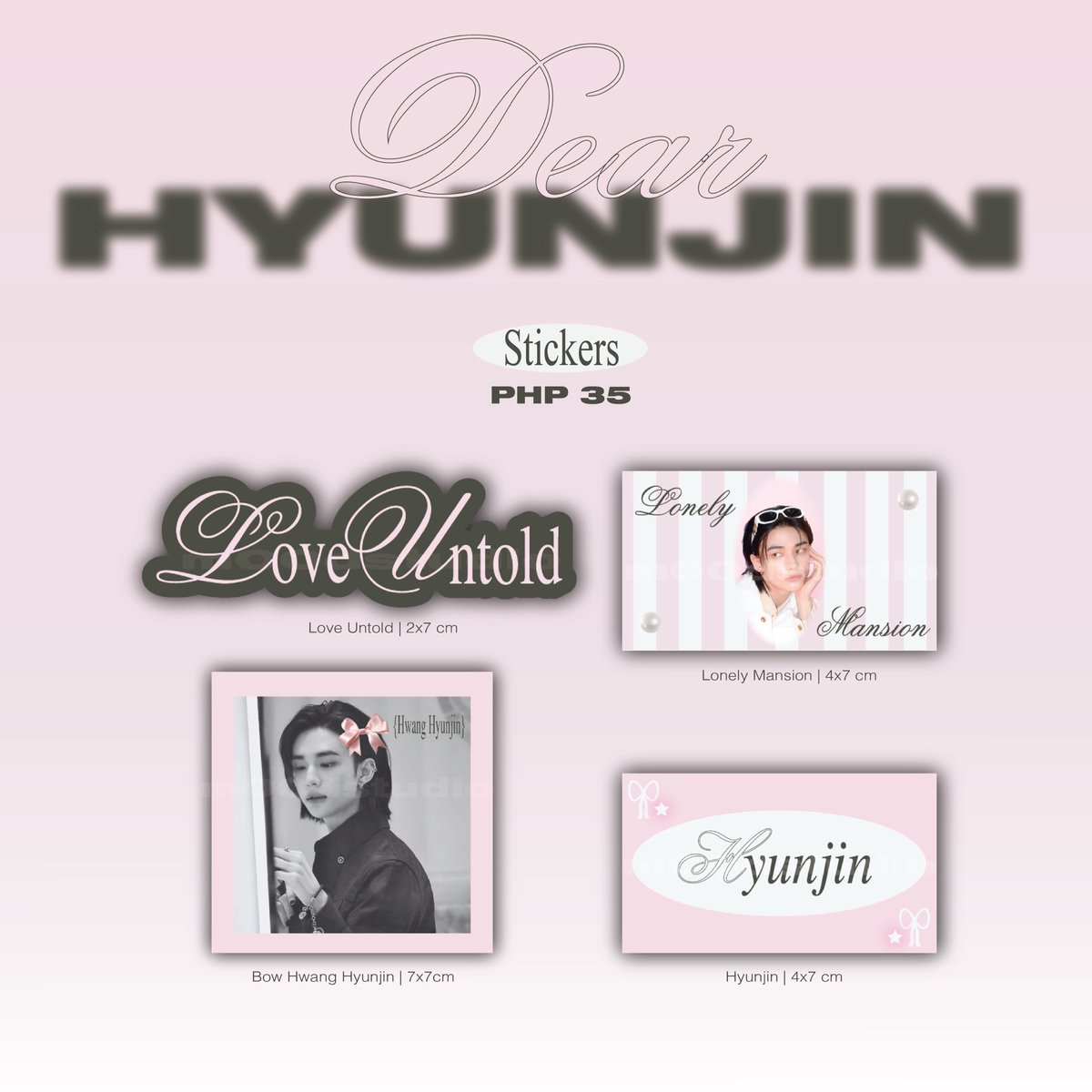 m00dstudio's tweet photo. 𐙚 availability

set (₱ 300) ➜ 4 pcs
keyring (₱ 180) ➜ 2 pcs
love untold sticker (₱ 35) ➜ 13 pcs
lonely mansion sticker (₱ 35) ➜ 2 pcs
hyunjin sticker (₱ 35) ➜ 3 pcs https://t.co/YyBzuGhhIs