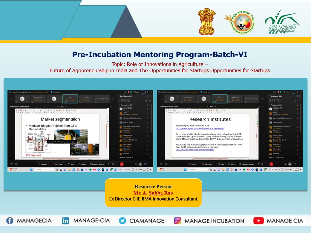 CiaManage's tweet image. Day-4 : Pre-Incubation Mentoring Program

The session centered on the pivotal role of research institutes in driving #innovation technologies, positioning them as key players in the expansive field of innovation. 

#EntrepreneurialJourney #InnovationInsights #TechInnovation