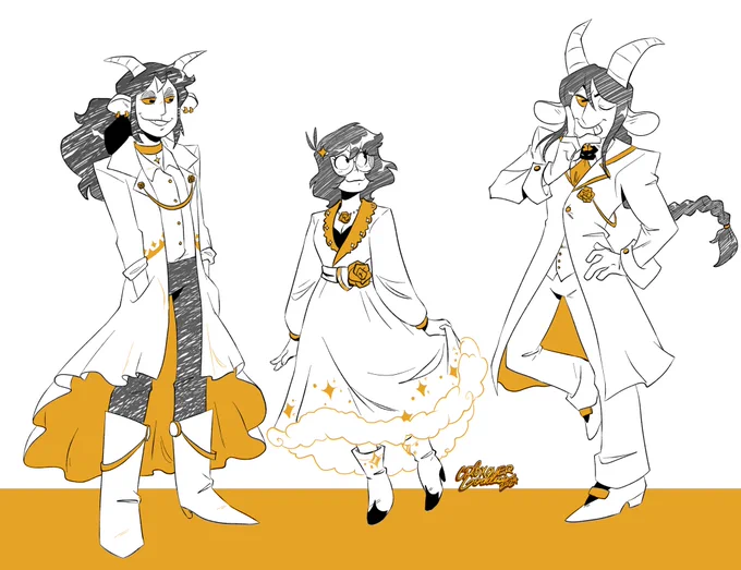 Really fun OC outfit design commission for @/garnetfox on Tumblr! 