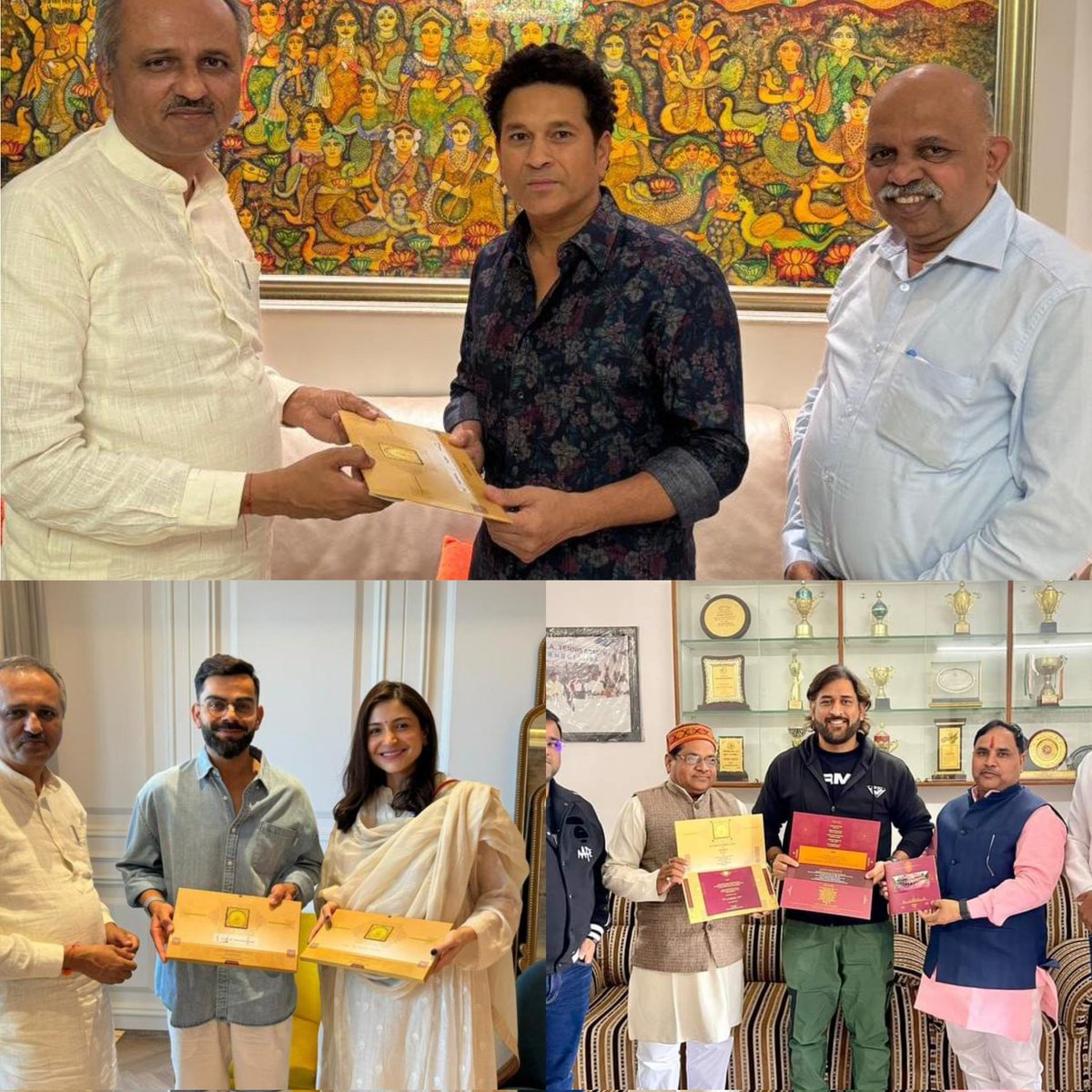 CricCrazyJohns's tweet photo. Sachin, Dhoni, Kohli has been invited for Ram Temple Pran Pratishtha at Ayodhya.

- Three ultimates of Indian cricket 🐐 https://t.co/4PZLRQAfVE