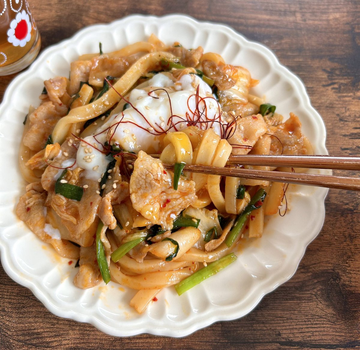 redbeanjam1210's tweet photo. お手軽にできて満足感がある、豚キムチ焼きうどん🤤
食べると元気が出ます💪🏻 https://t.co/svJP7HevnY