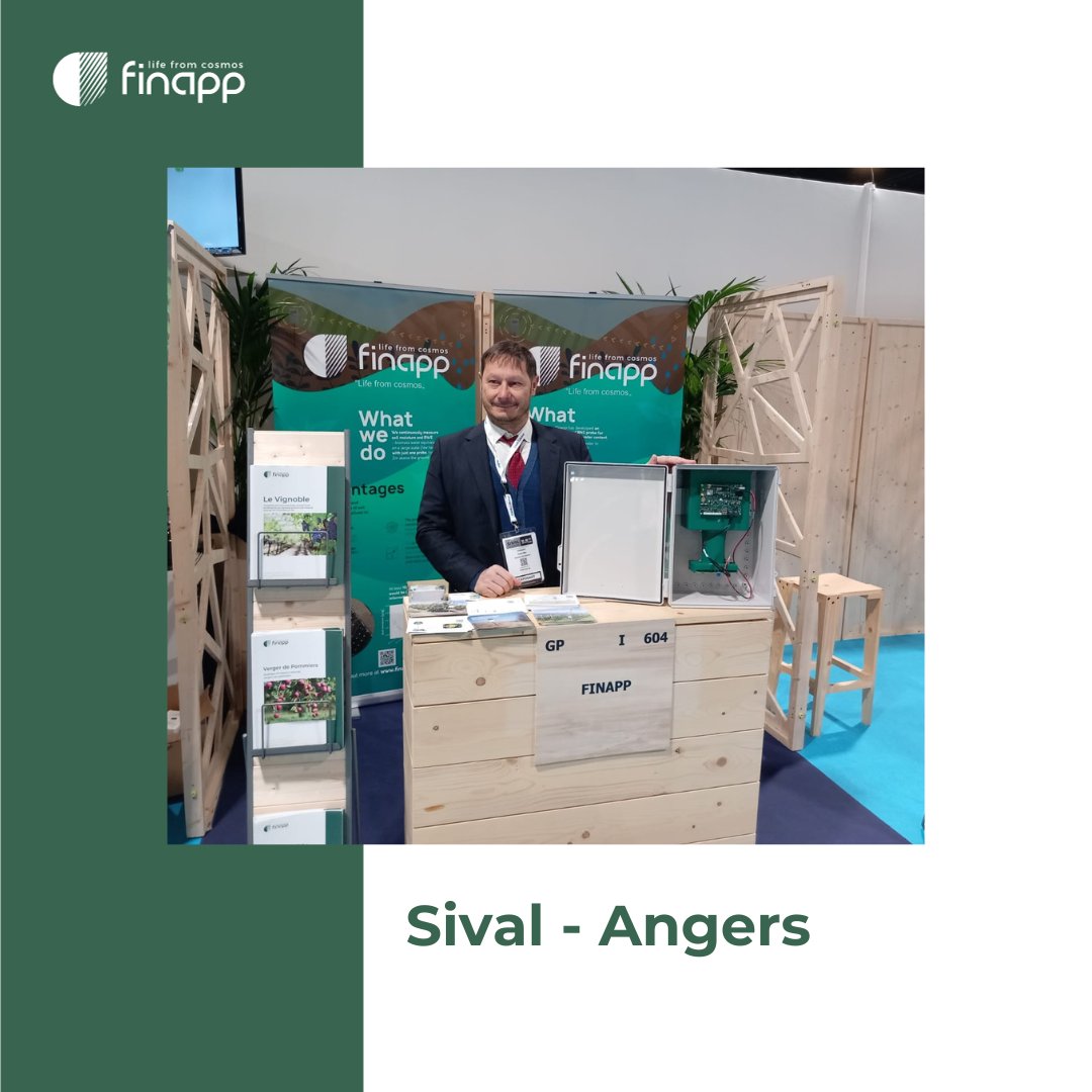 Finapp at @SIVAL_ANGERS. Many solutions to have the correct irrigation strategy in a context of agriculture 5.0 thanks to innovative probe that uses cosmic rays to estimate soil moisture. #agriculture #watermanagement #irrigationstratefy #VIBE #SIVAL #event #france