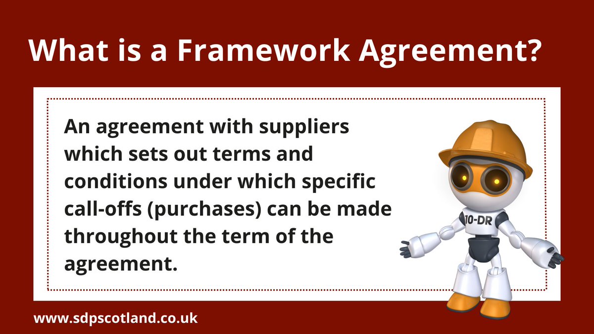sdpscotland's tweet photo. A #Framework is an agreement with suppliers which sets out Terms &amp; Conditions under which specific call-offs can be made throughout the term of the agreement. #SMEs can join a free webinar, on 24 January, to learn how to win business from a Framework: https://t.co/p85t7g4TGl https://t.co/9bHoHb67fx