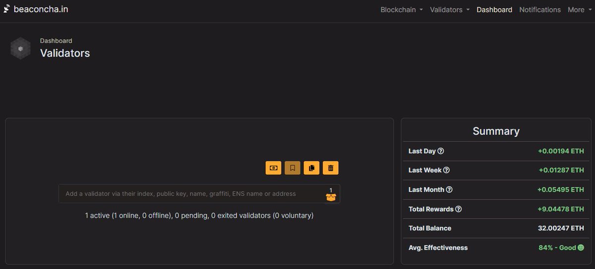 7808eth's tweet photo. Rewards Dashboard for ETH Testnet Validator
> Total Rewards👀
#ethnode #ethvalidator #dappnode #Goerli https://t.co/dQRtQfry6G