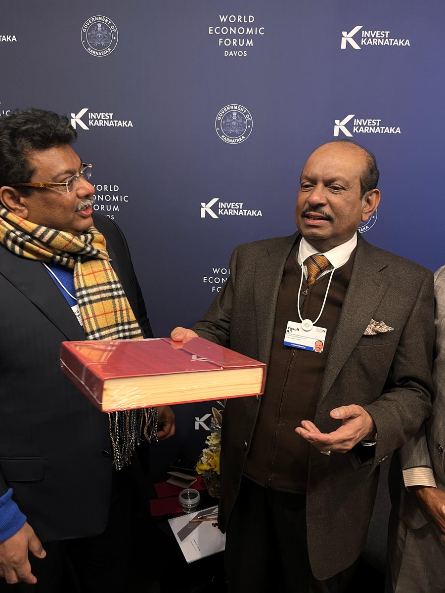 Engaged in a promising meeting with Mr. Yusuff Ali M.A., Chairman & MD of #LuLuGroup, as we explore avenues to expand into Kalaburagi, Karnataka. Diversifying Karnataka's growth story at Davos! #KarnatakaGrowth #KarnatakaAtDavos