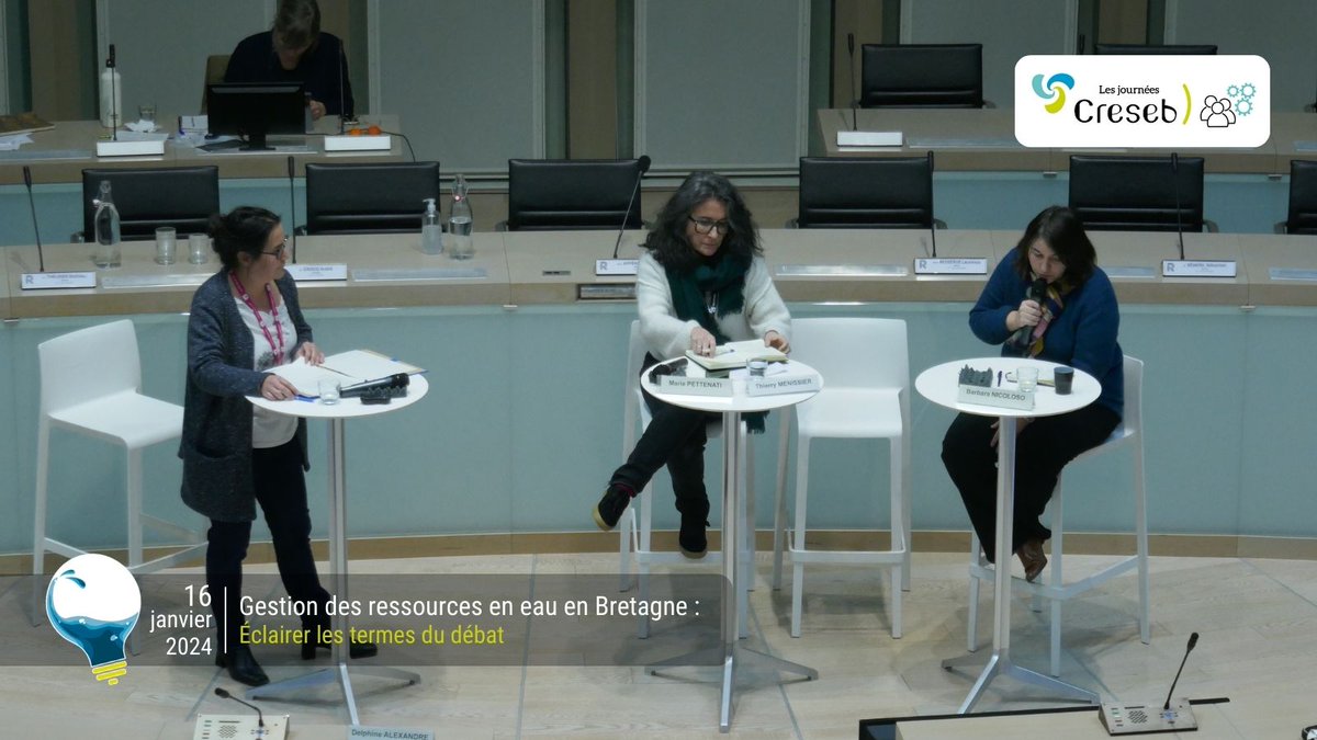 [💬#JourneeCreseb2024] 📆16/01/24
🔎E.Bardon (Creseb) anime la 2ème table ronde “Comment concilier sobriété des usages de l’#eau &amp; #developpement ?” avec T.Ménissier en visio (<a href="/ugrenoblealpes/">Université Grenoble Alpes</a>), B.Nicoloso (<a href="/virageenergie/">Virage Energie</a> ) &amp; M.Pettenati (<a href="/BRGM_fr/">BRGM</a>).
👉youtube.com/live/skdR3nZwG…