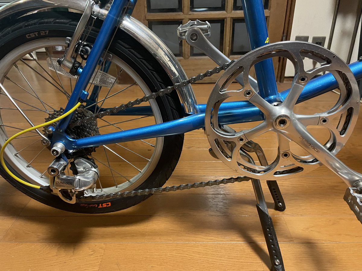 masanoriymg's tweet photo. BB交換!(やっとした)
軸長伸ばして、ローからトップまで問題なく変速するようになったぞ!
8→9速化完成👏👏👏
#MicroSwallow #ミニベロ https://t.co/Q7KSLpW3gw