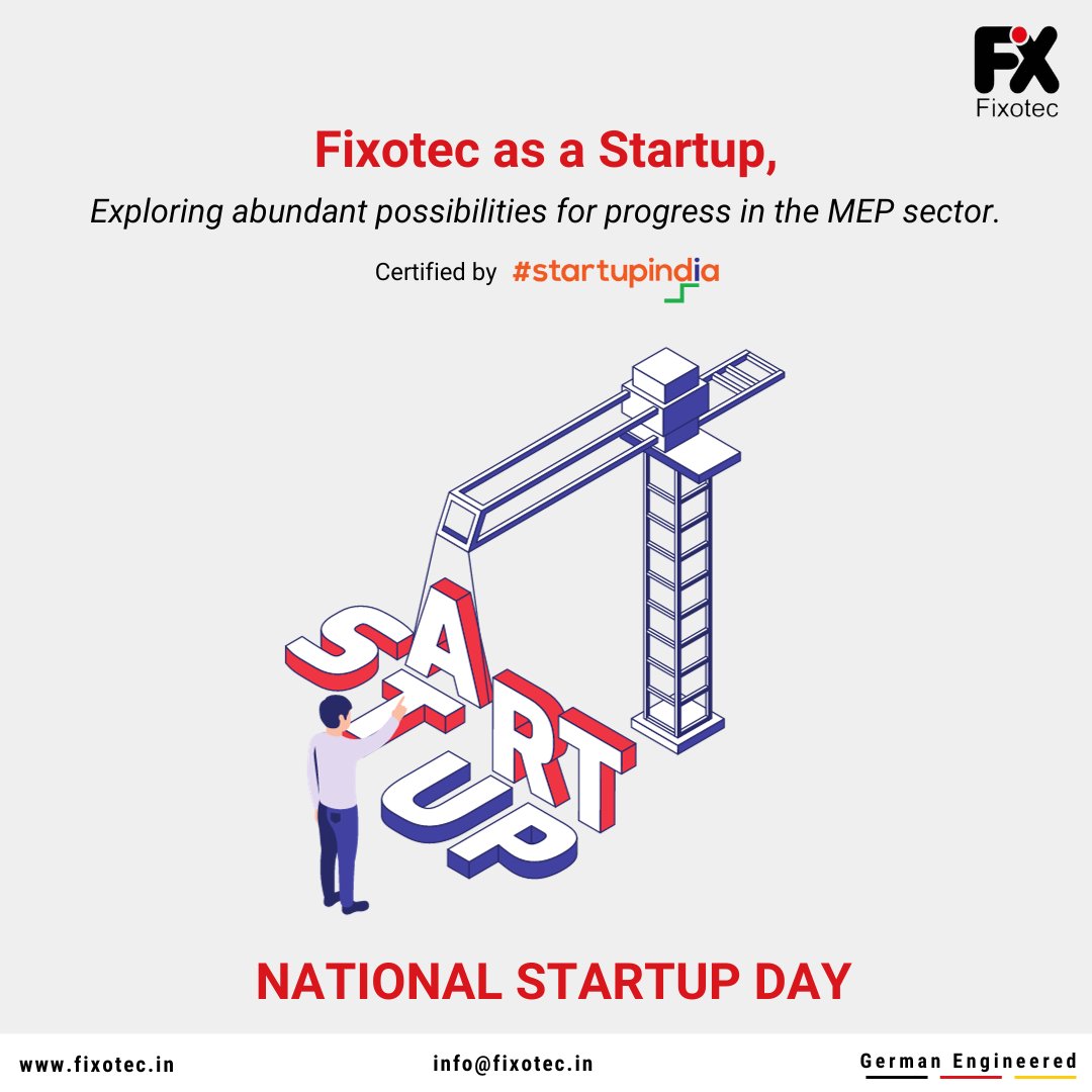 Celebrating the journey of innovation with @fixotec_india, where cutting-edge modular supports meet 25 years of German engineering excellence. 🏗 🇩🇪 #NationalStartupDay2024 #NationalStartupDay #Fixotec