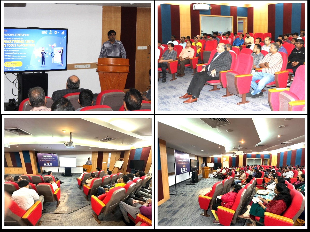 STPIBengaluru's tweet photo. Session on "Mastering AI Tools Automation" on the occasion of #NationalStartupDay2024 Empowered #startups with the latest insights and skills to thrive in the AI age! #STPIStartupEcosystem #TheNextWave #STPIINDIA @Rajeev_GoI @arvindtw https://t.co/aeOQo2UmVo
