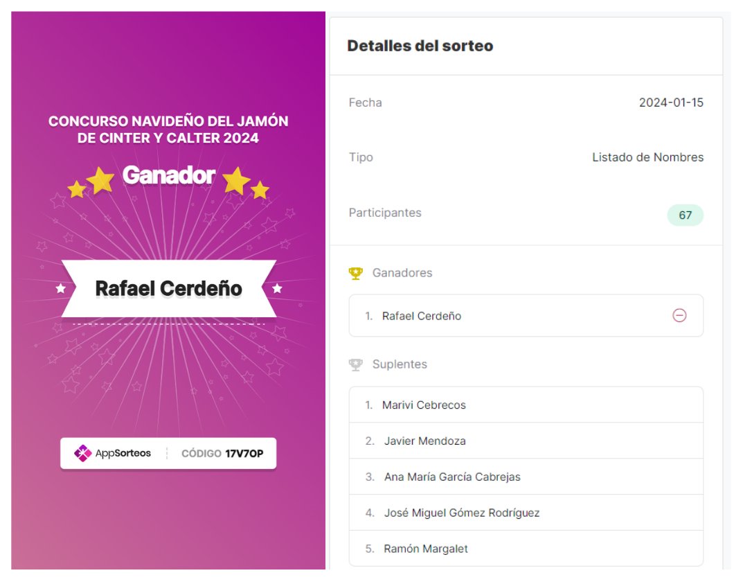 ¡Ya tenemos resultado del concurso navideño de <a href="/cinter_dt/">CINTER Divulgación</a>  y <a href="/calterstruct/">CALTER</a> !
El ganador del jamón ha sido
Rafael Cerdeño
Y los cinco accésit que recibirán un libro de CINTER son: 
Marivi Cebrecos
Javier Mendoza
Ana María García Cabrejas
José Miguel Gómez Rodríguez
Ramón Margalet