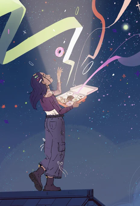   what if the night sky was full of sprinkles?   Another short story illustration for Scholastic, thank you to AD Albert Amigo for this project.