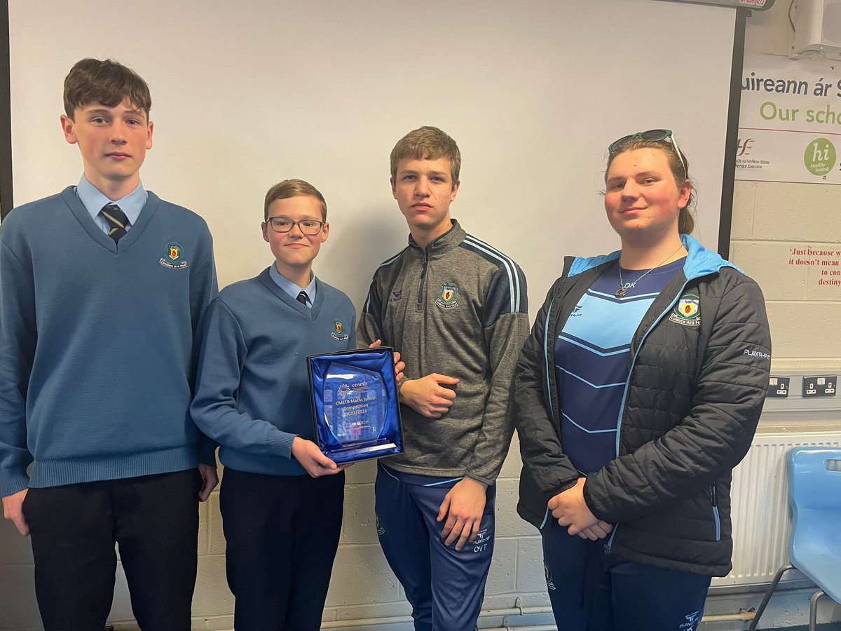 Good luck to our Maths team competing in the National ETB Maths Competition Final in Mullingar today #excellenceineducation @CavMonETB