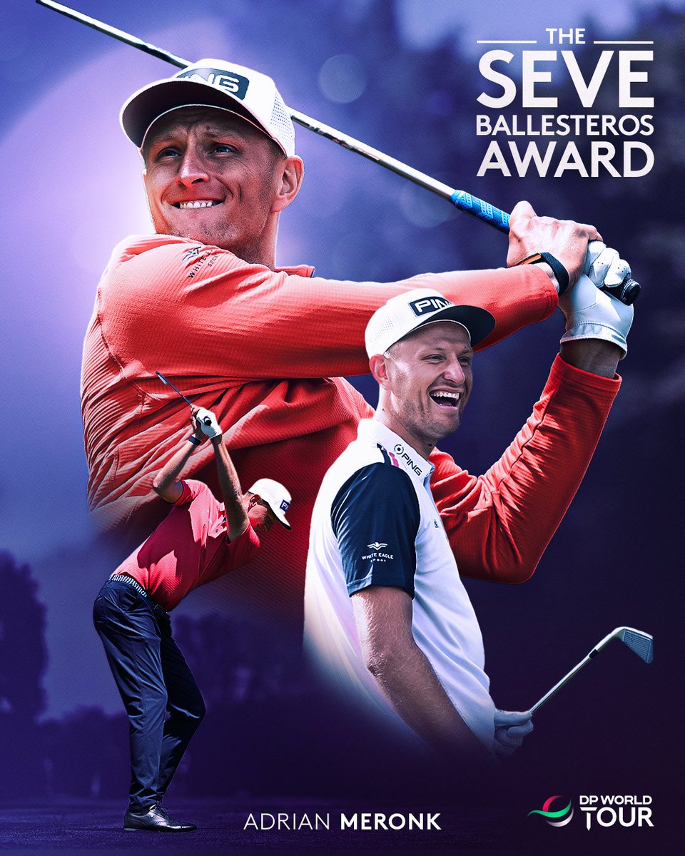 DPWorldTour's tweet photo. Adrian Meronk wins the 2023 Seve Ballesteros Award ๐ https://t.co/RPV6GtFWcf