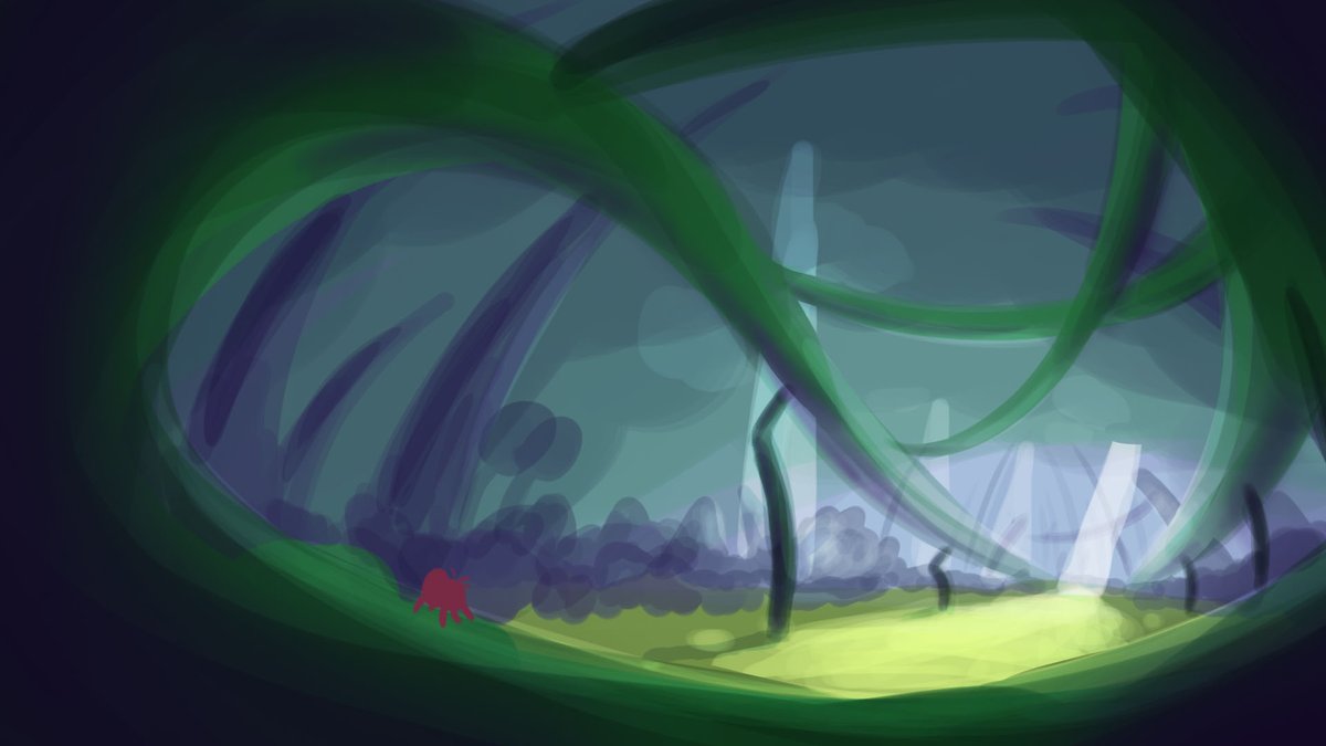 StretchAnimated's tweet photo. Some environmental concept art sketches we created to get a feel for the setting of 'Arachnicked', our animated short-film set in an underbrush in the Himalayas! 
#conceptart #environmentart #environmentdesign #shortfilm #2danimation #digitalart #2dart #sketches #creatureart https://t.co/yYeSugAPzZ