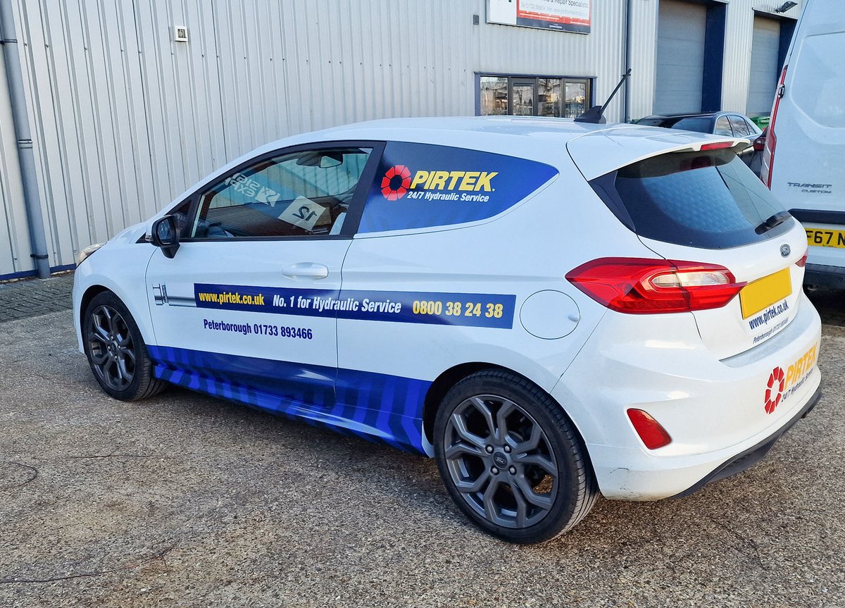 Ford Fiesta car graphics supplied and fitted for Pirtek Peterborough #vehiclegraphics