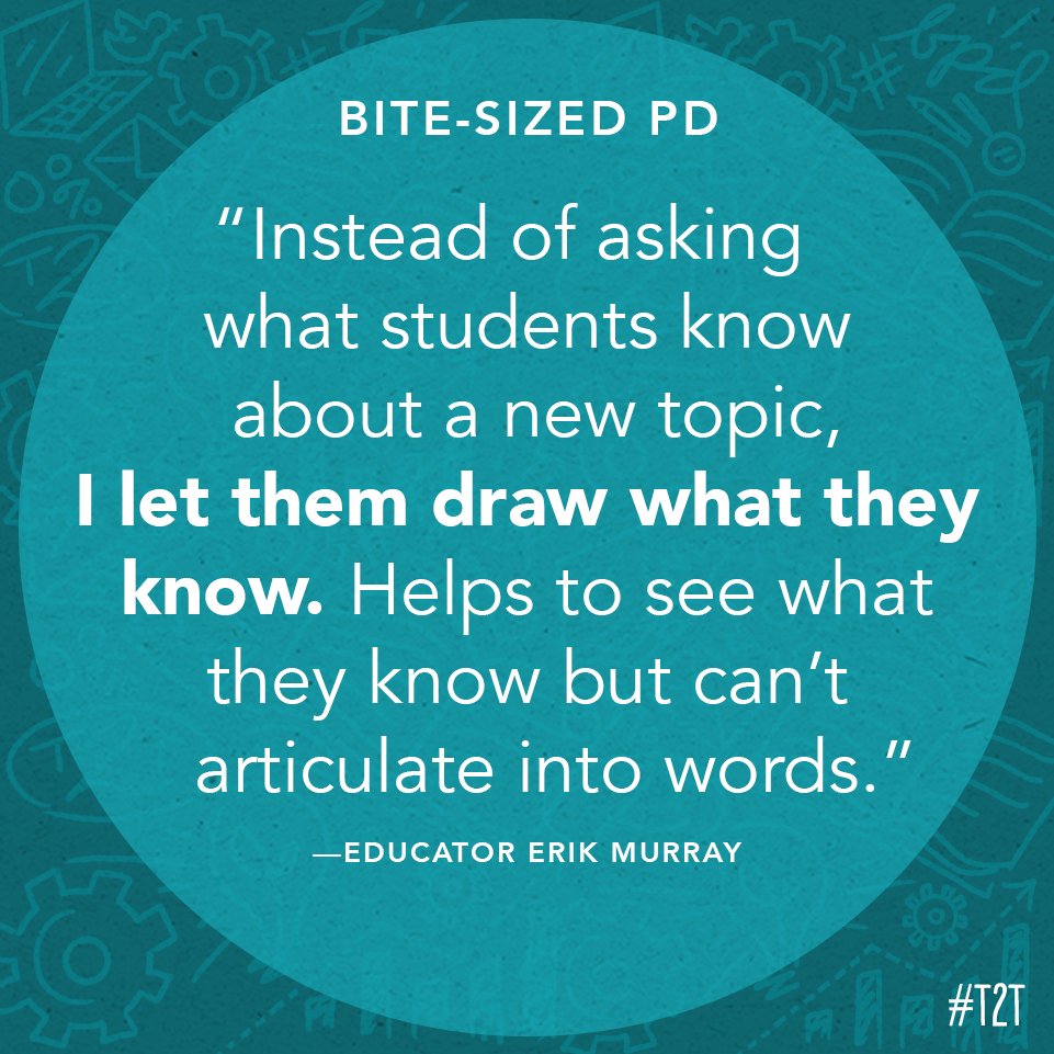 teacher2teacher's tweet photo. T @MrSTEmurray knows his Ss sometimes understand more than they can say – so he lets them draw it instead! ✏️ 

#TeacherHack https://t.co/AKMSAzsP0F