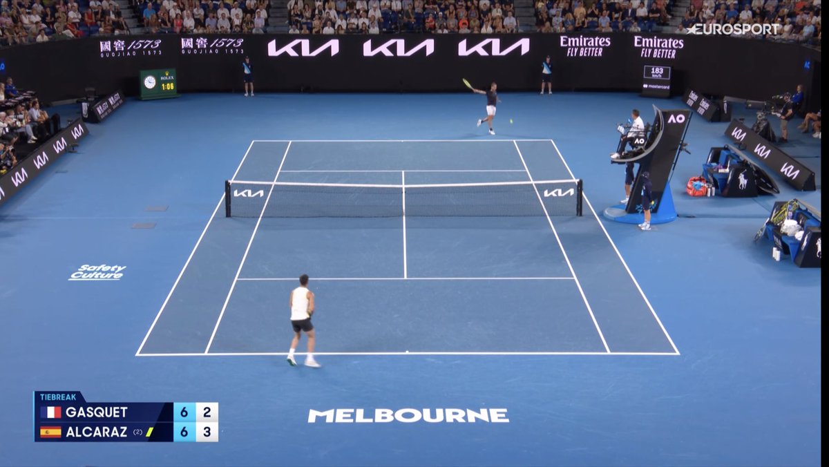TousPoulidor's tweet photo. Le revers long de la ligne de Richard Gasquet, c’est la huitième merveille du monde 
#AllezRichard🇫🇷 https://t.co/YDSgEHLVe1