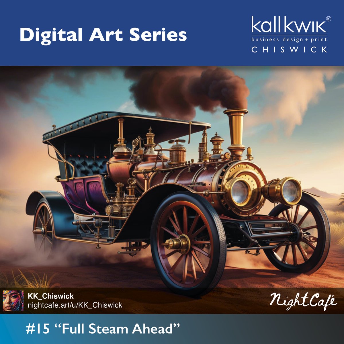 📷
No 15: “Full Steam Ahead”

created on the NightCafe site.
@nightcafestudio

#Chiswick #printing #posters #bannerdesign #pullups #outdoordesign #outdoorbanner #graphicdesign #businesspromotion #personalise #bespoke #southwestlondonprint #popups #londonprinters #bannerstand